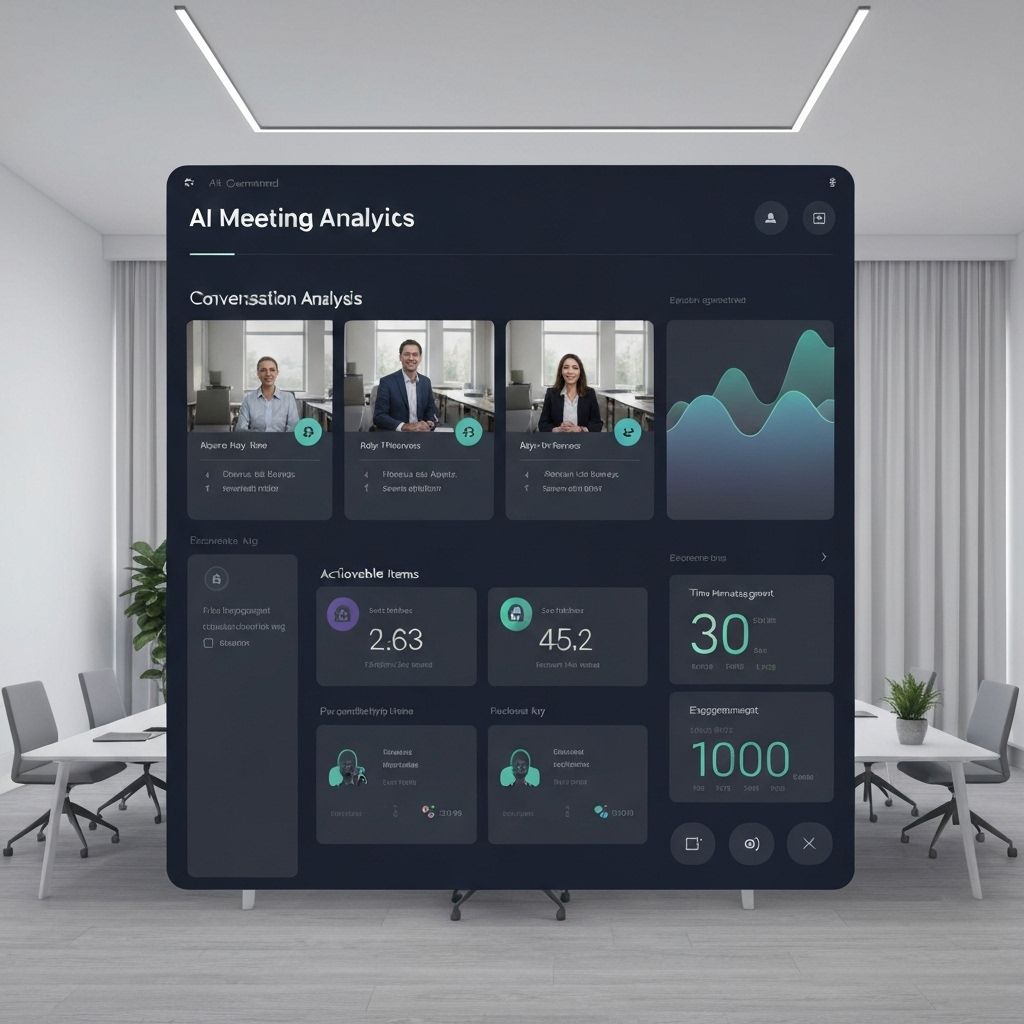 Meeting Intelligence analytics showing productivity metrics and automated insights from business meetings
